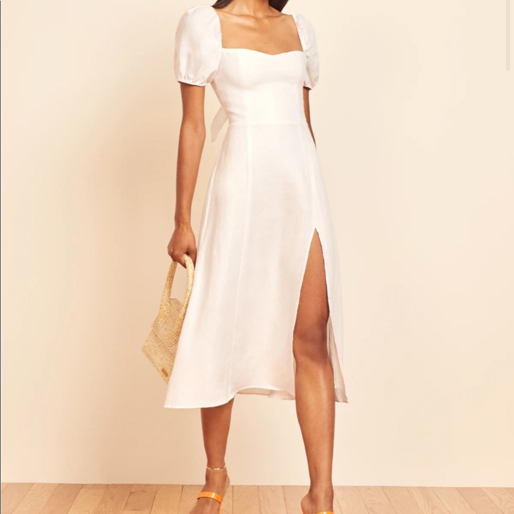 Denver Linen Dress White Reformation